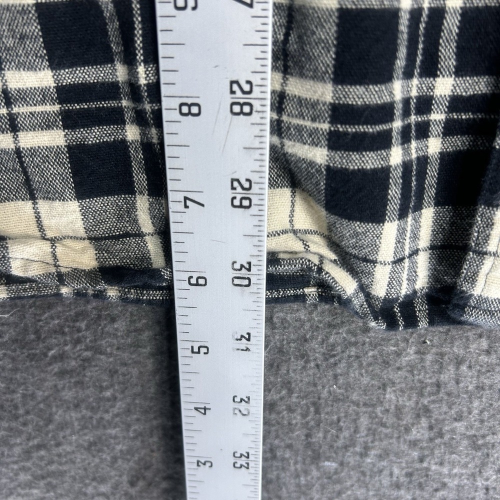J. Crew Workshirt Mens Large Ivory black plaid Flannel Button Up Long Sleeve - Picture 8 of 12